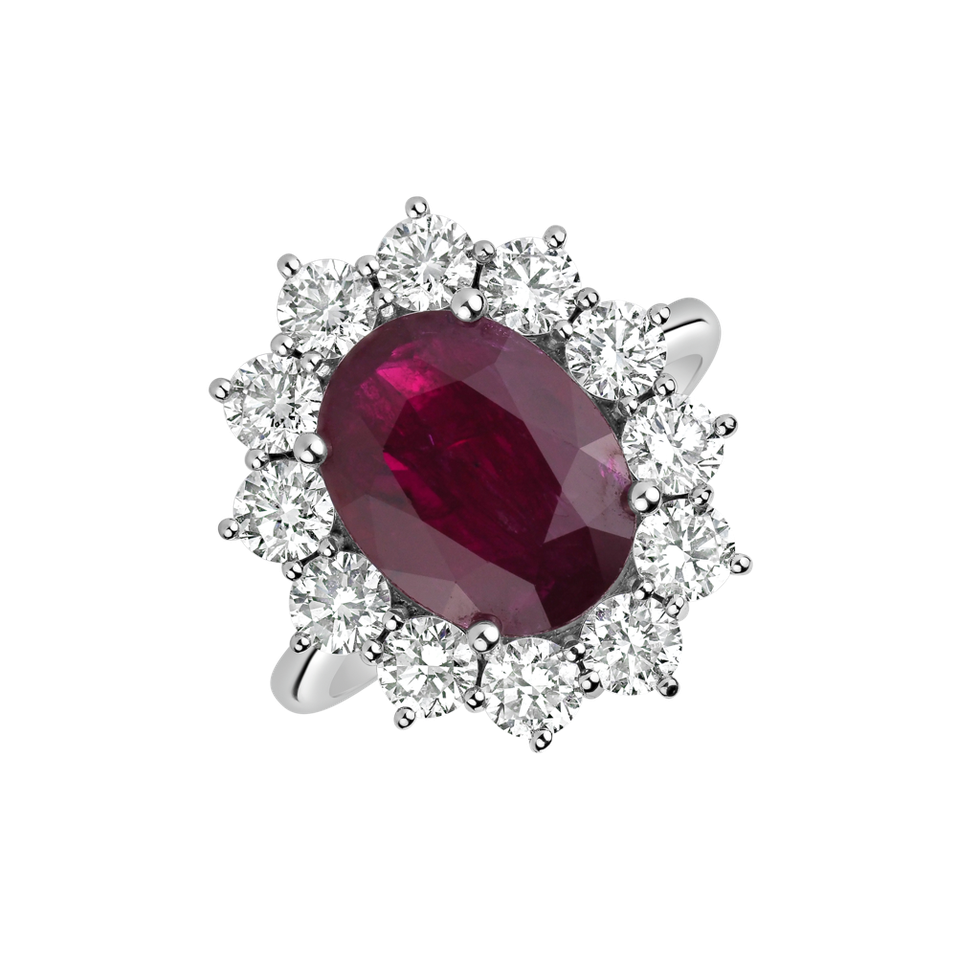 Diamond ring with Ruby Sky Goddess