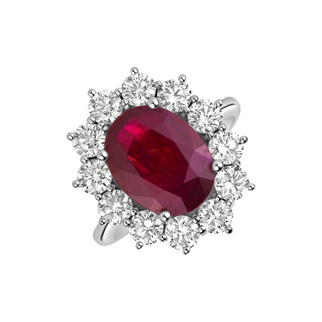 Diamond ring with Ruby Sky Goddess