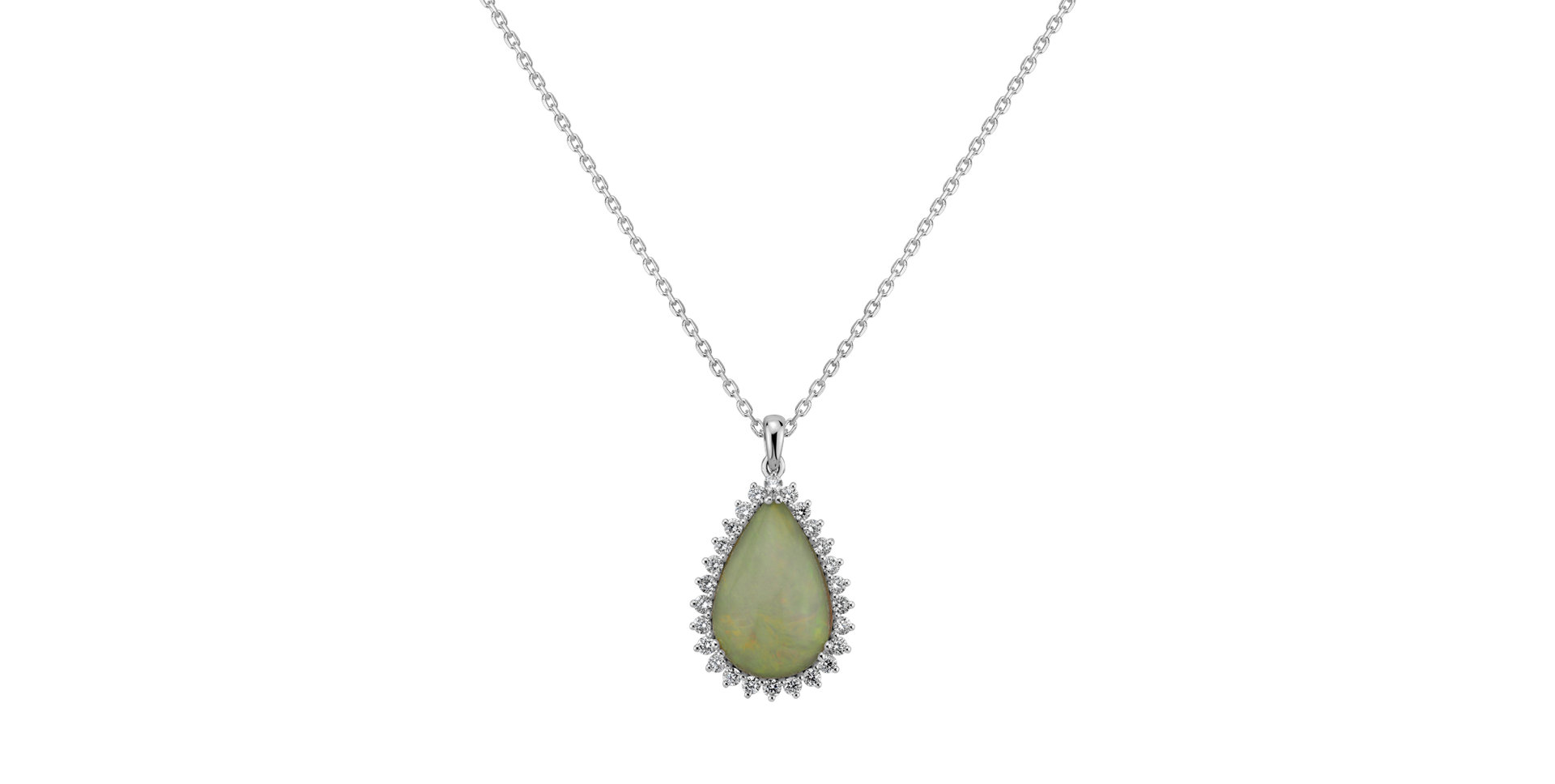 Diamond pendant with Opal Royal Pear