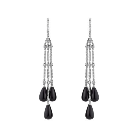 Diamond earrings and Onyx Royal Dazzle