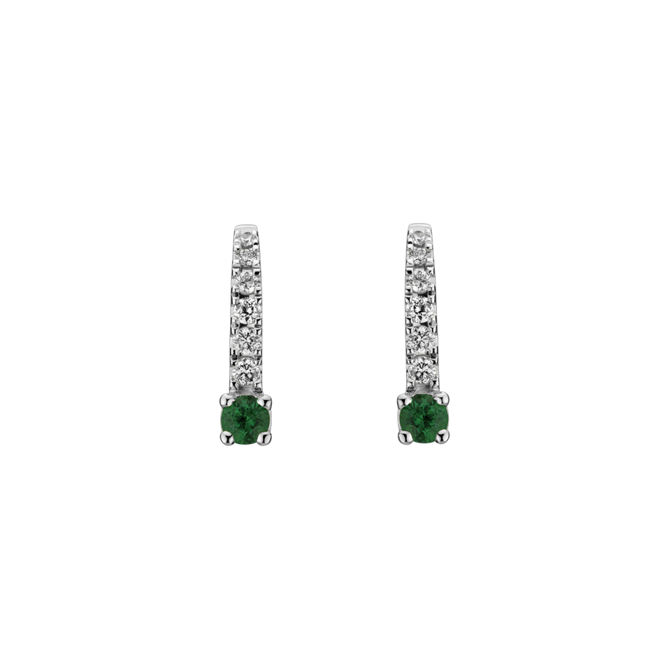 Diamond earrings with Emerald Fairytale Gentility