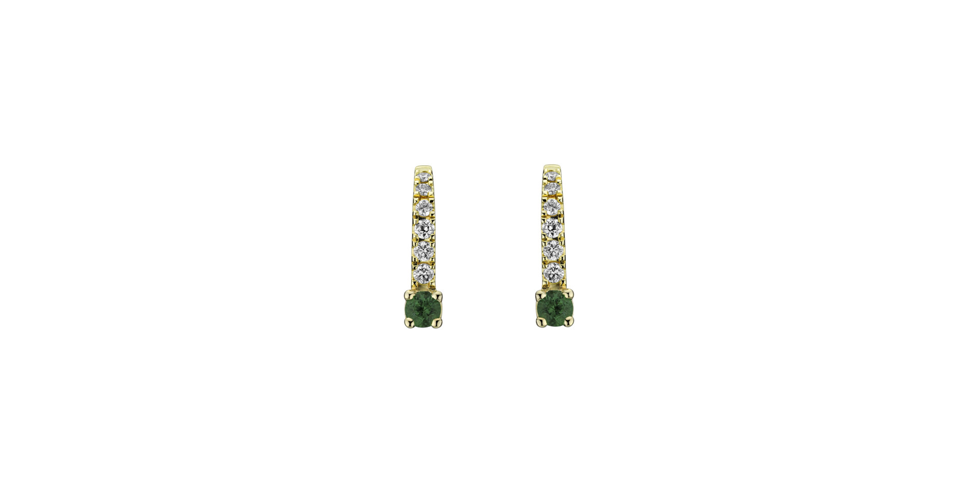 Diamond earrings with Emerald Fairytale Gentility
