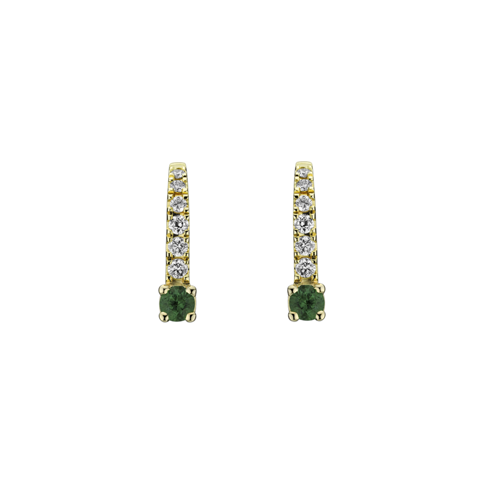 Diamond earrings with Emerald Fairytale Gentility
