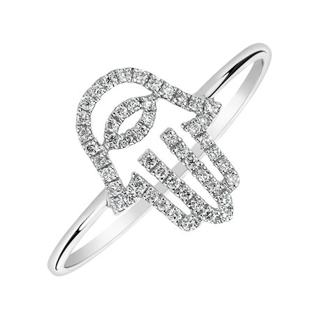 Diamond ring Hamsa
