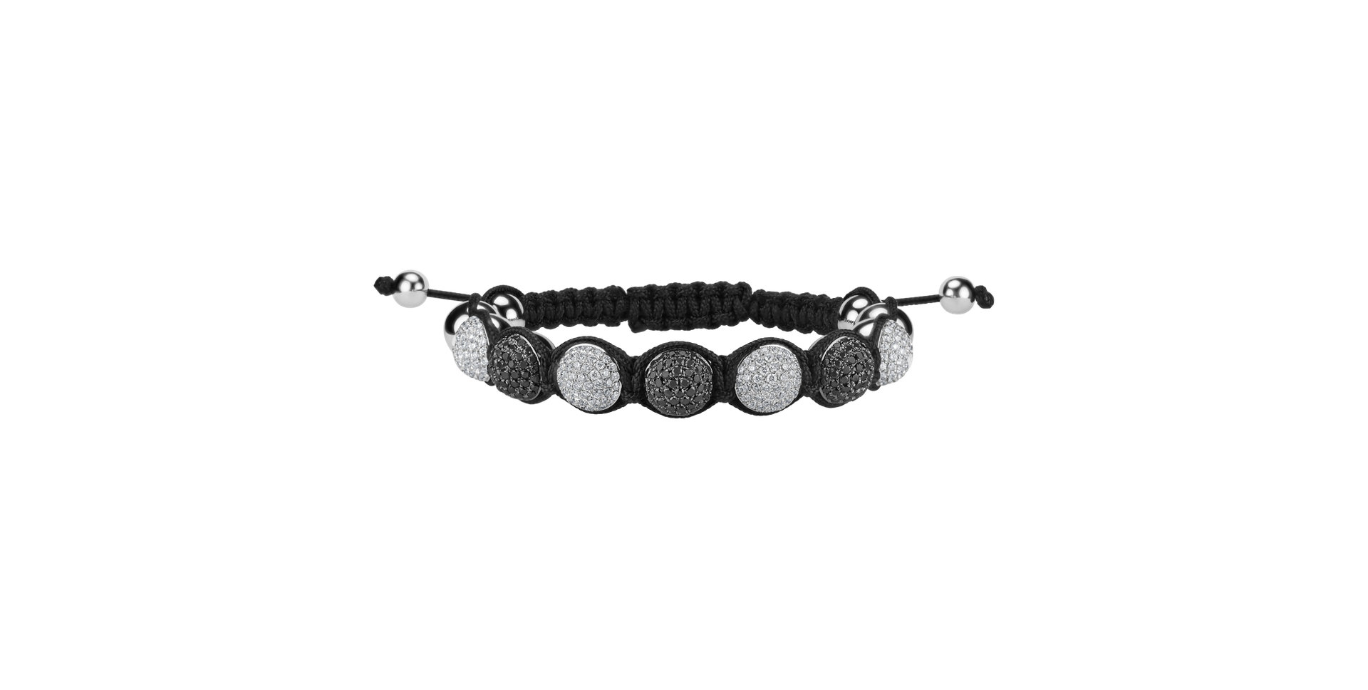 Bracelet with black and white diamonds Moonlight Night