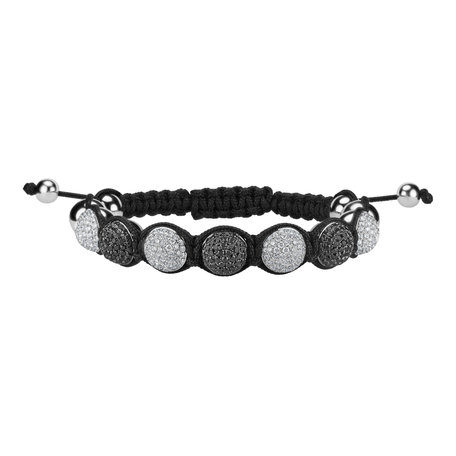 Bracelet with black and white diamonds Moonlight Night