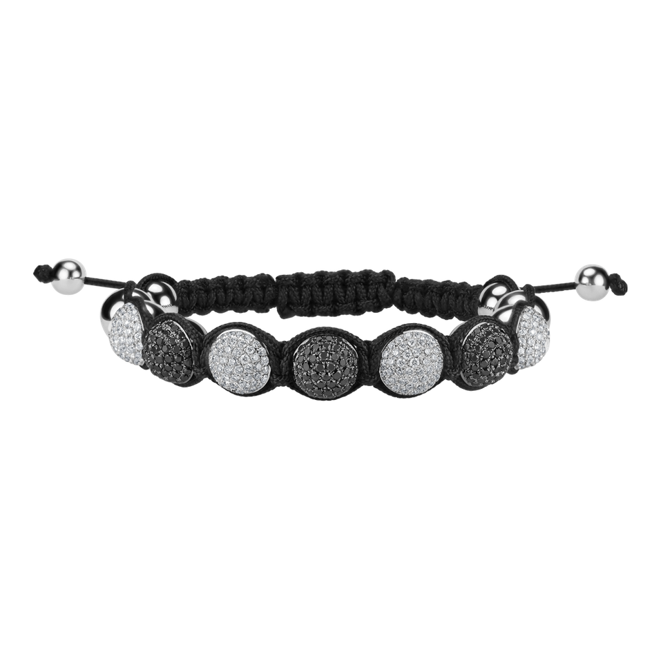 Bracelet with black and white diamonds Moonlight Night