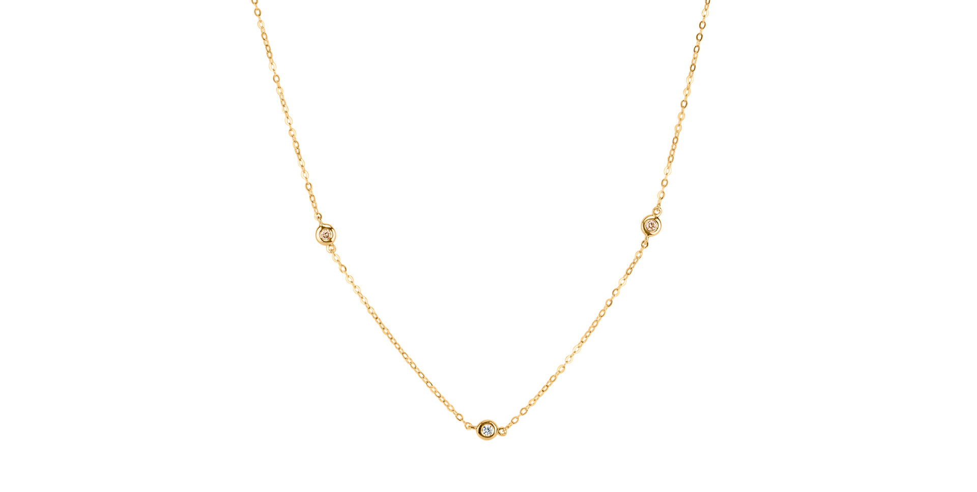 Necklace with white, brown and black diamonds Dots