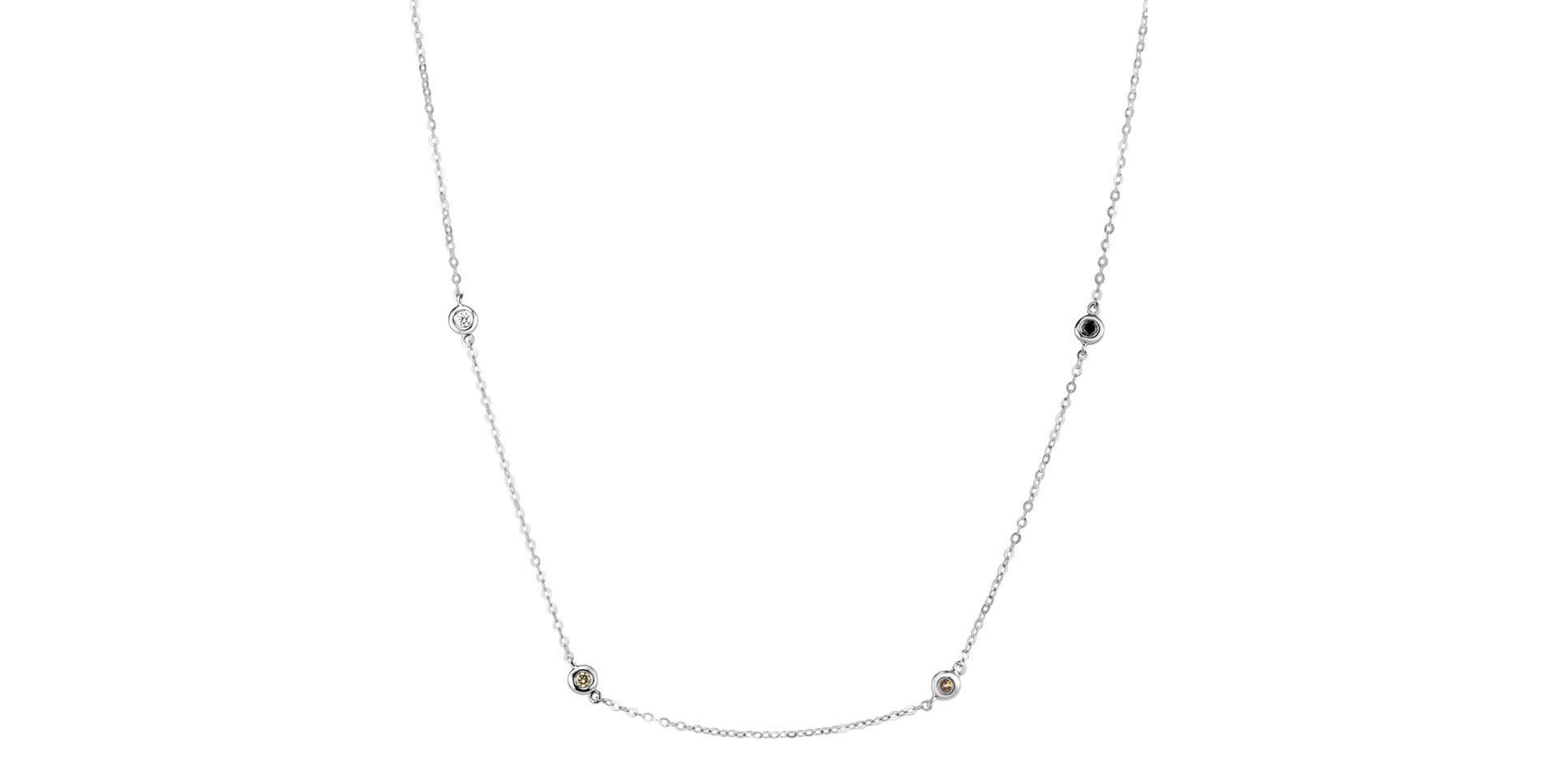 Necklace with white, brown and black diamonds Dots