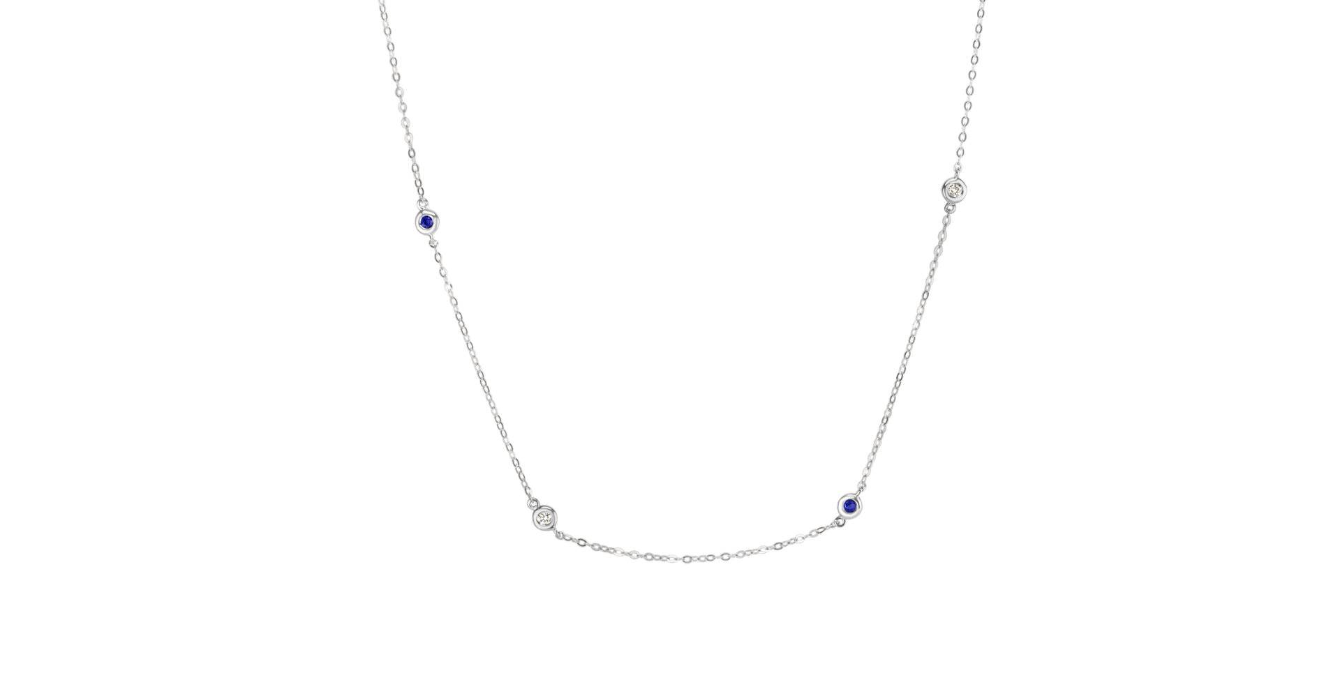 Diamond necklace with Sapphire Dots