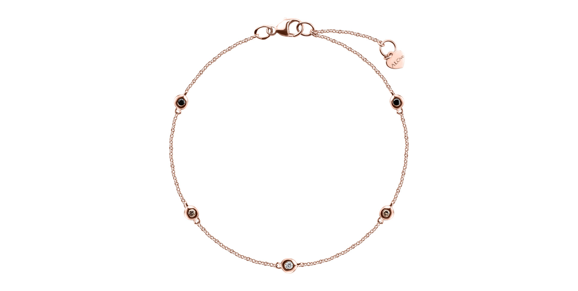 Bracelet with white, brown and black diamonds Dots