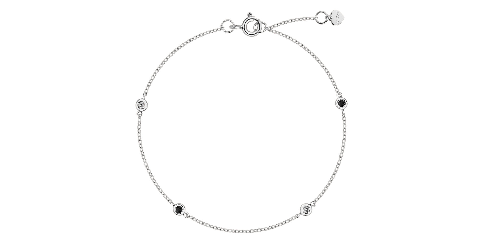 Bracelet with black and brown diamonds Dots