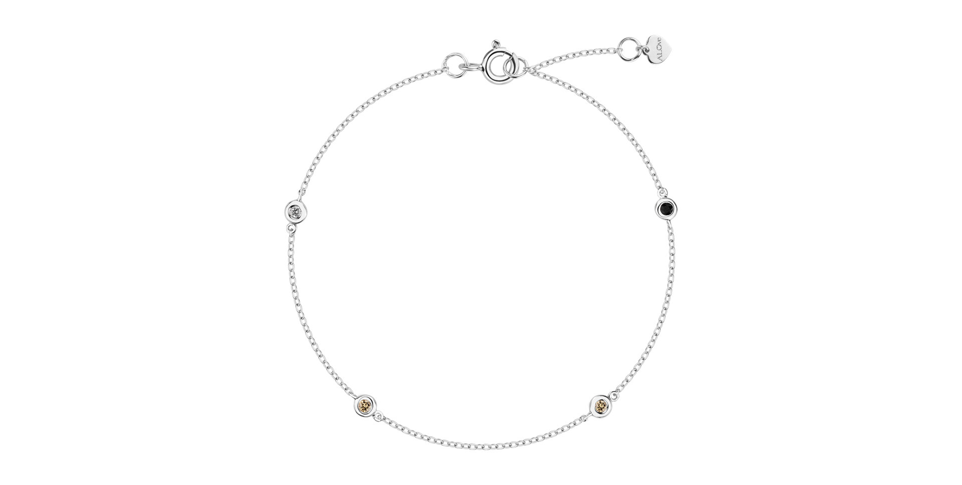 Bracelet with black and brown diamonds Dots