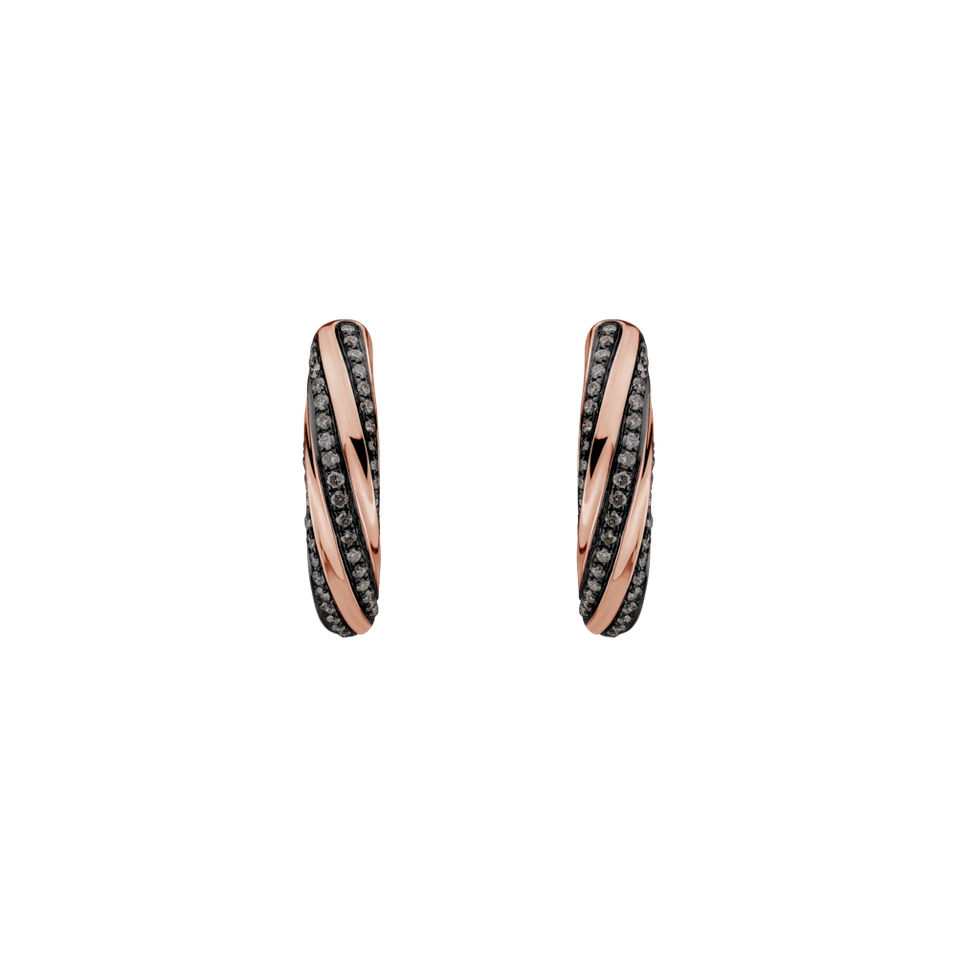 Earrings with brown diamonds Joyful Energy