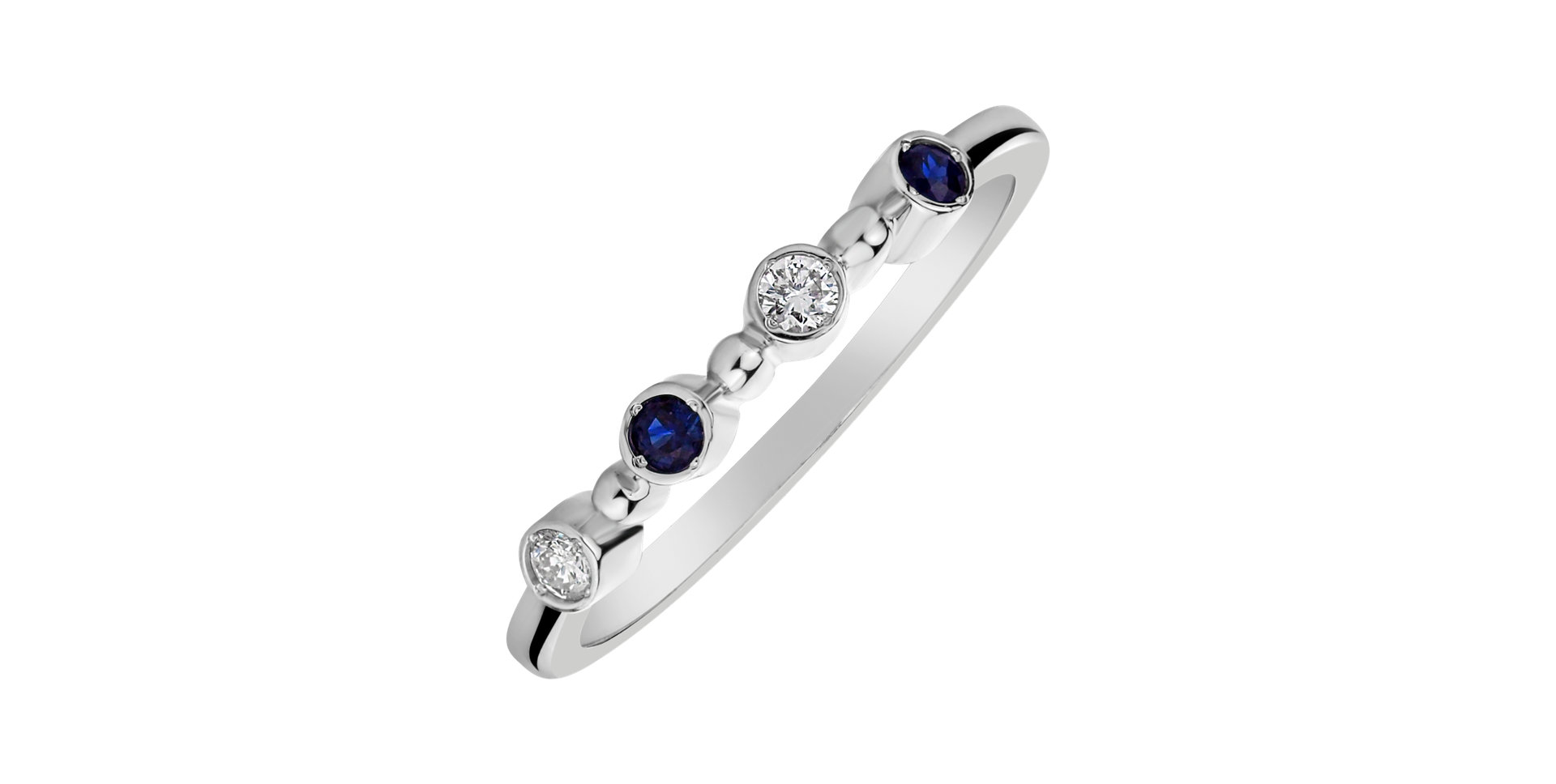 Diamond ring with Sapphire Simplicity