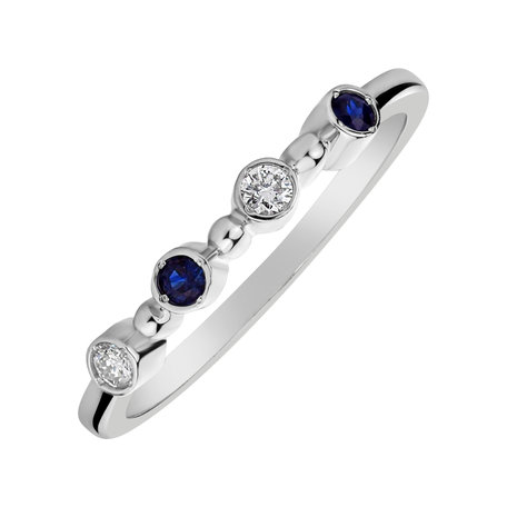 Diamond ring with Sapphire Simplicity