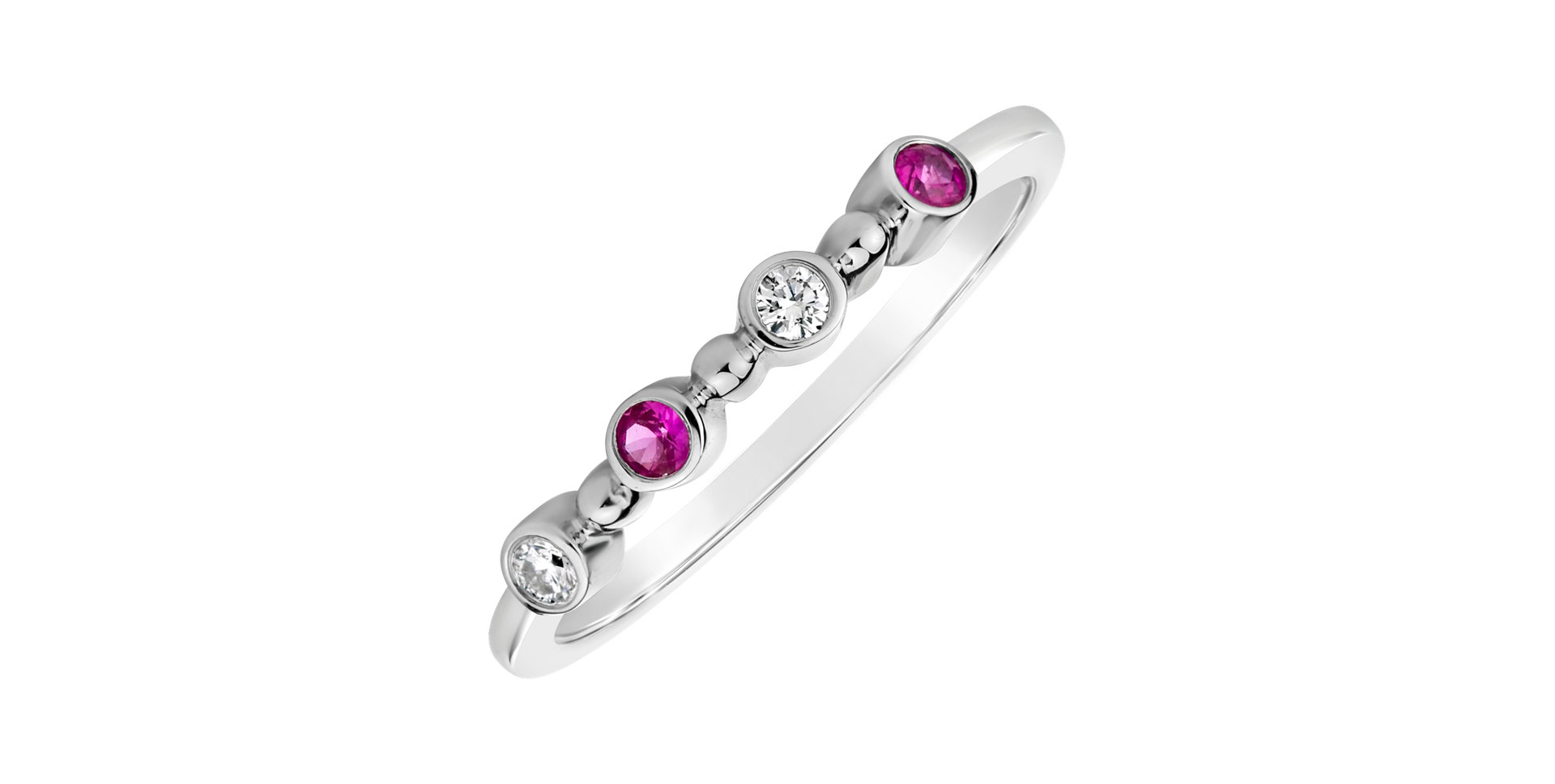 Diamond ring with Ruby Simplicity