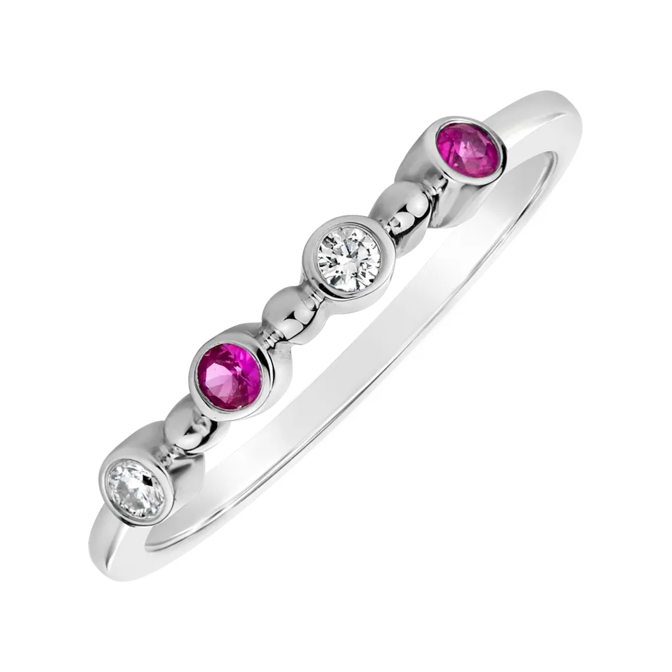 Diamond ring with Ruby Simplicity