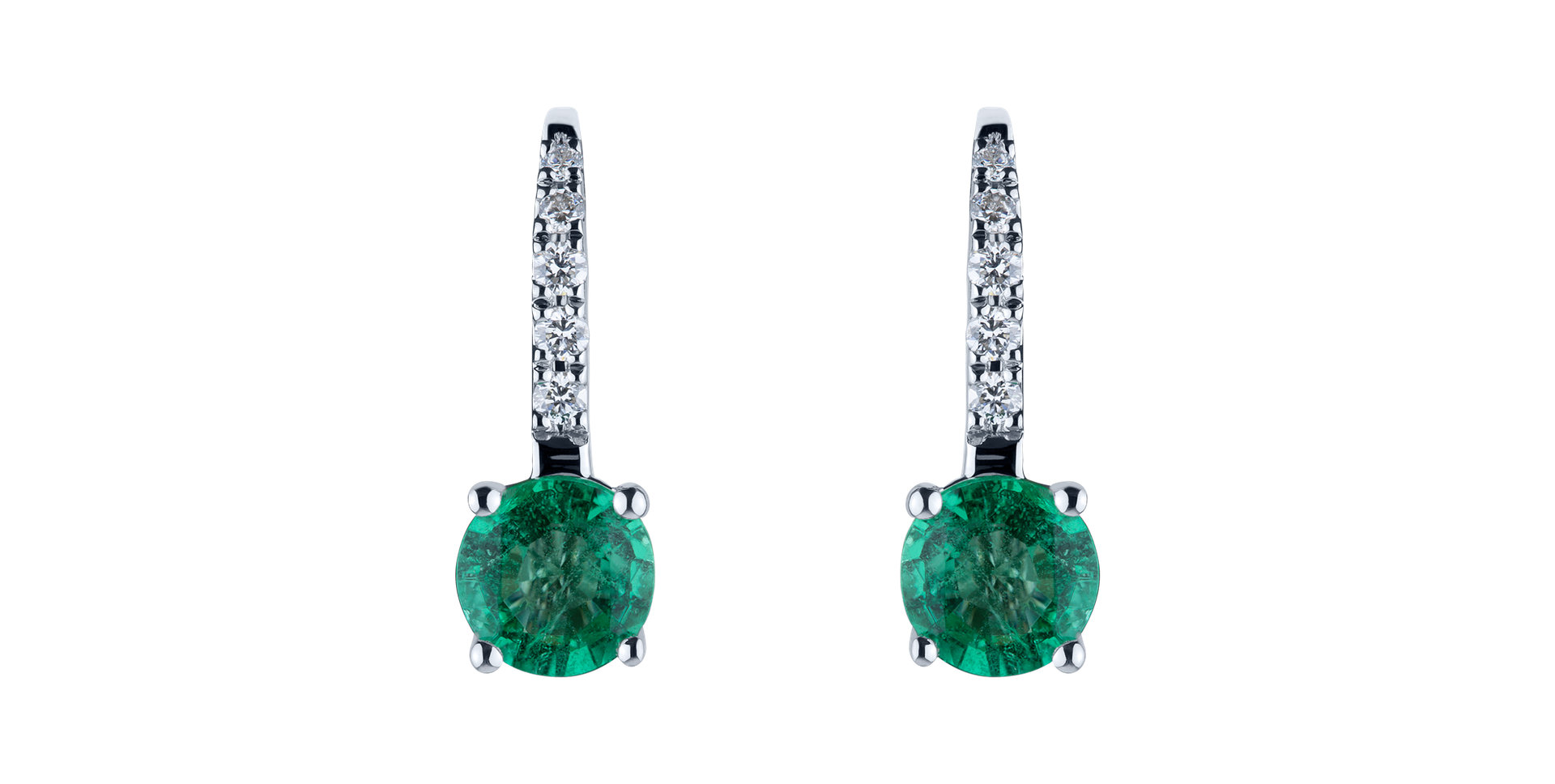 Diamond earrings with Emerald Fairytale Gentility