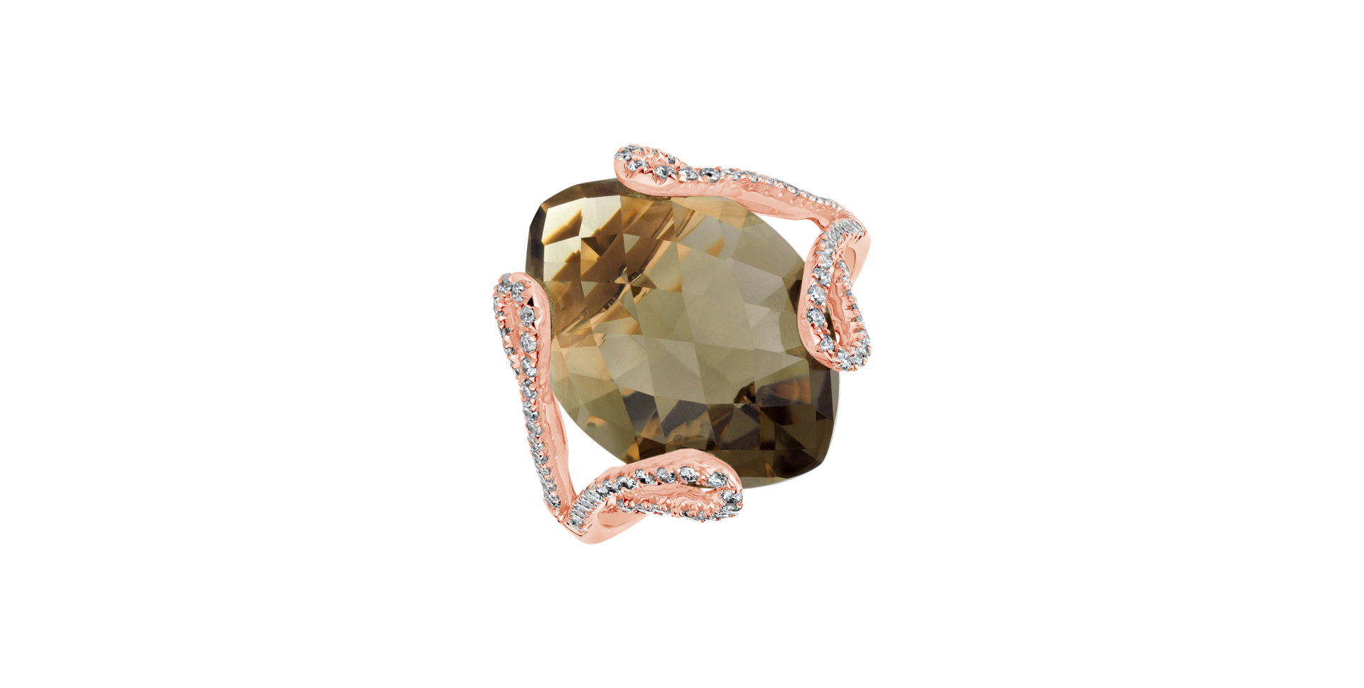 Diamond ring with Quartz Wanderer