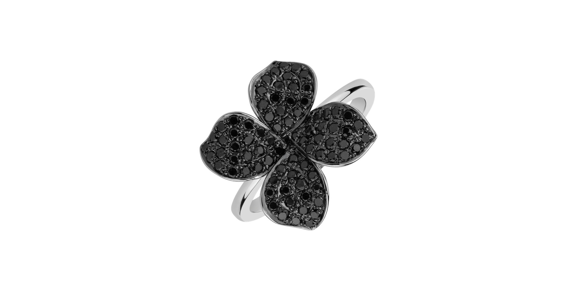 Ring with black diamonds Lucky Brilliance