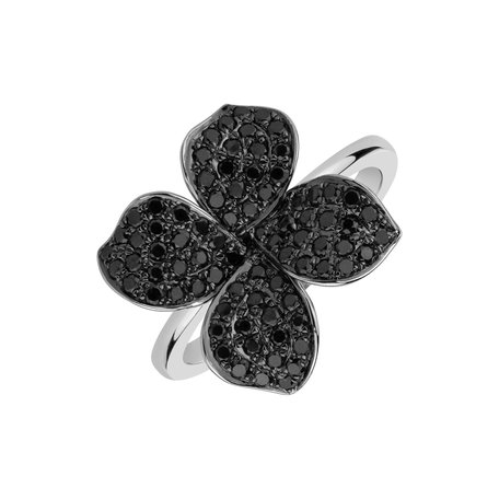 Ring with black diamonds Lucky Brilliance