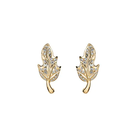 Diamond earrings Autumn Leaves