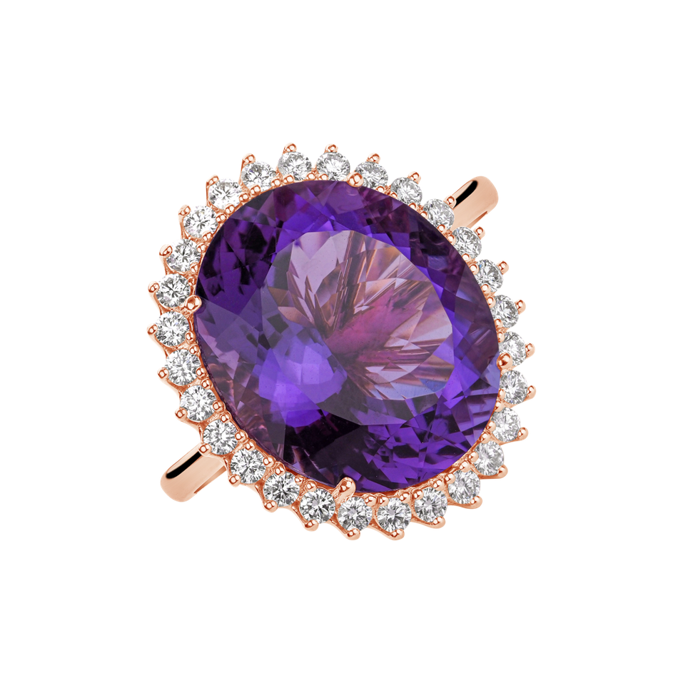 Diamond rings with Amethyst Infinite Treasure