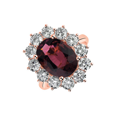 Diamond ring with Tourmalíne Sky Goddess