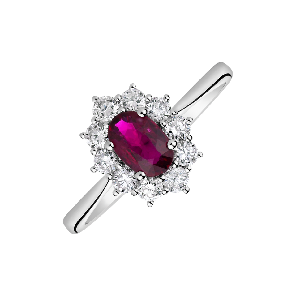 Diamond ring with Ruby Sky Goddess