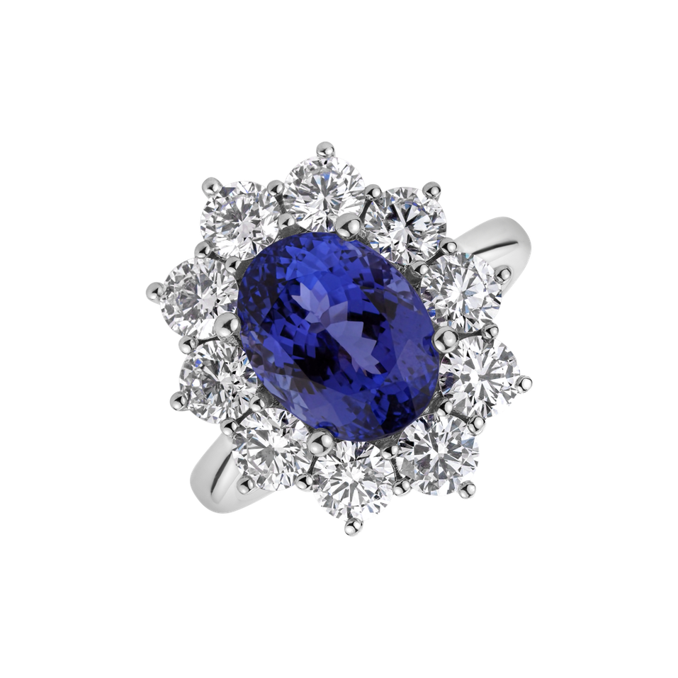 Diamond ring with Tanzanite Sky Goddess