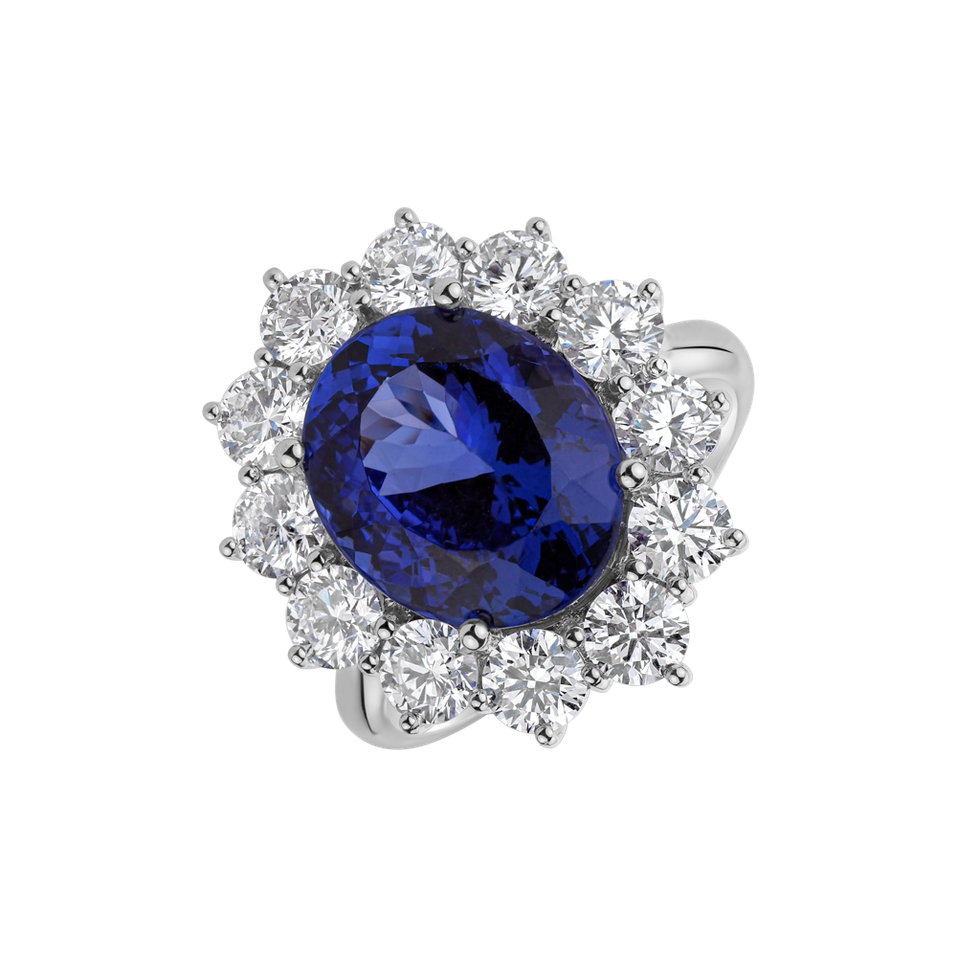 Diamond ring with Tanzanite Sky Goddess