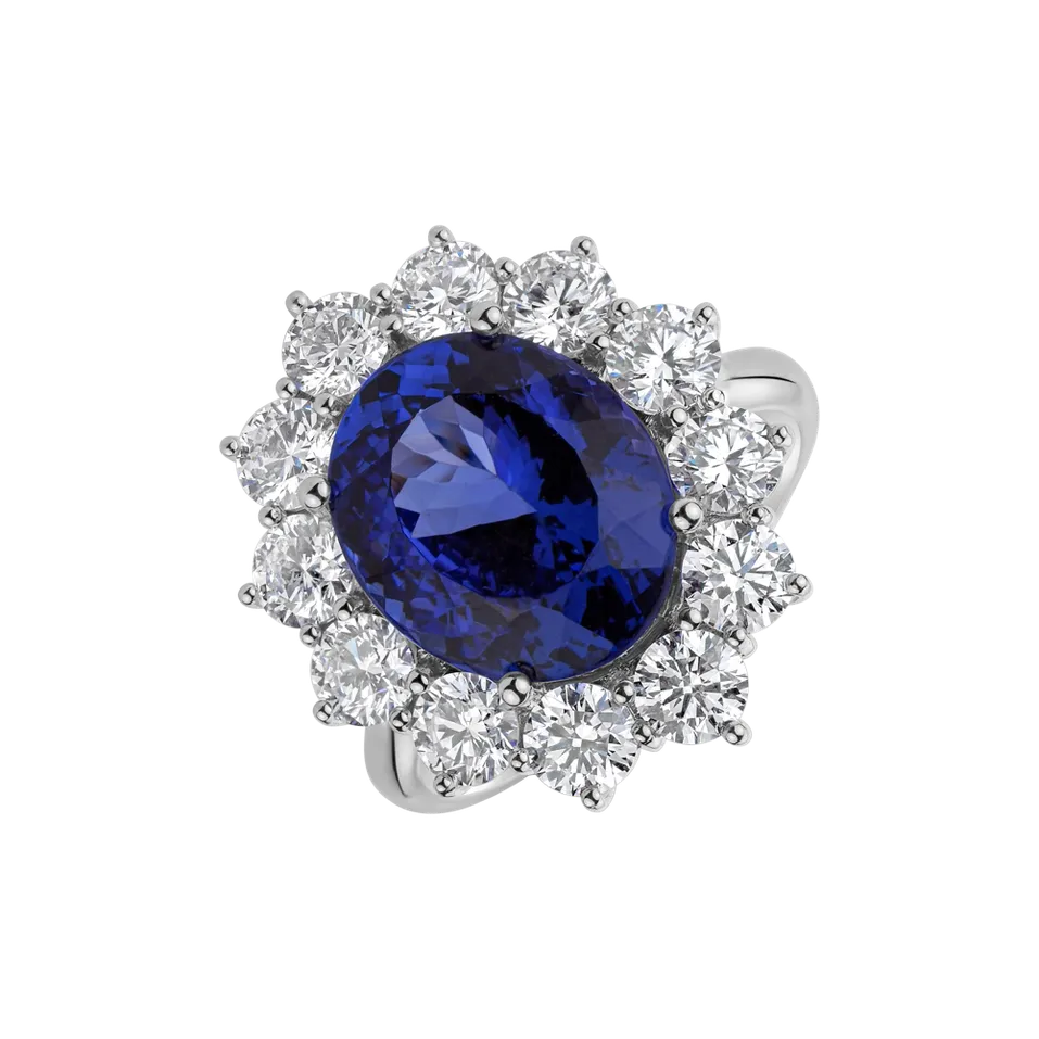 Diamond ring with Tanzanite Sky Goddess