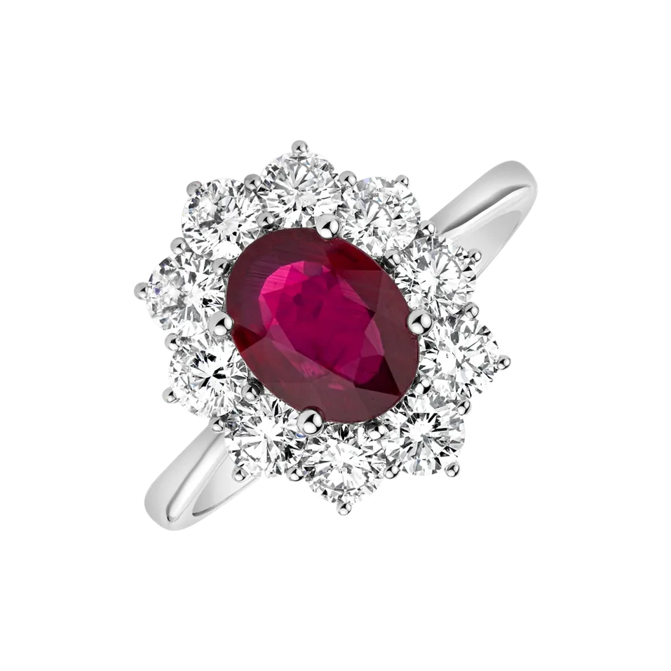 Diamond ring with Ruby Princess Joy