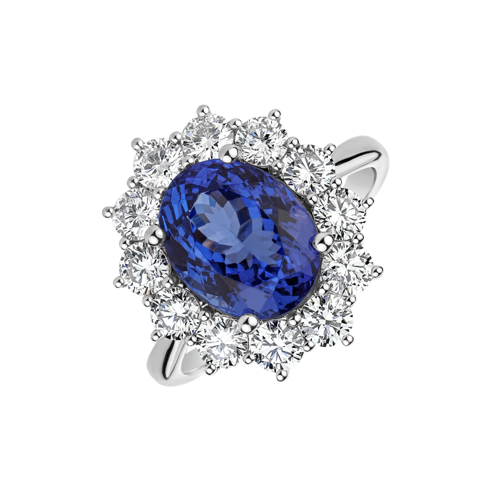 Diamond ring with Tanzanite Sky Goddess