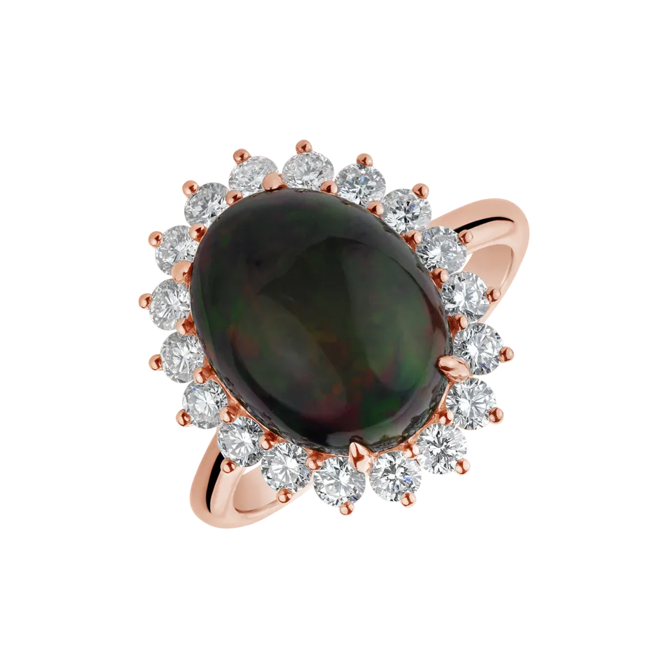 Diamond ring with Opal Diamond Euphoria