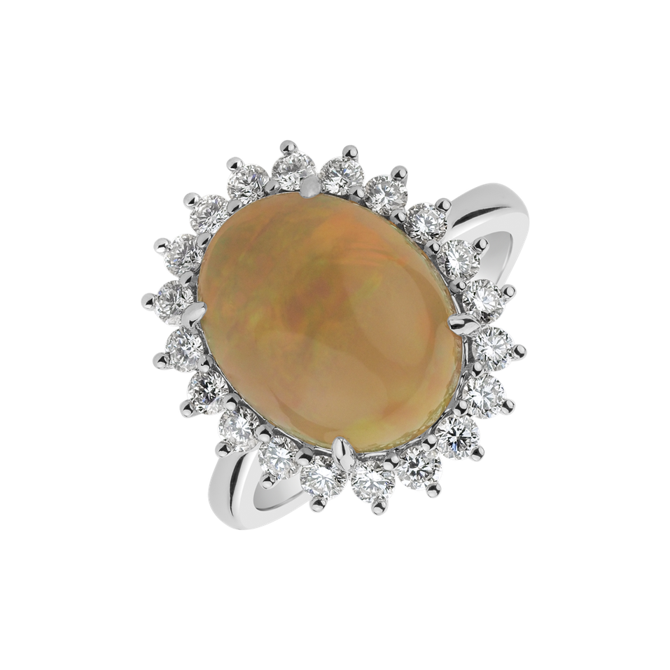 Diamond ring with Opal Diamond Euphoria