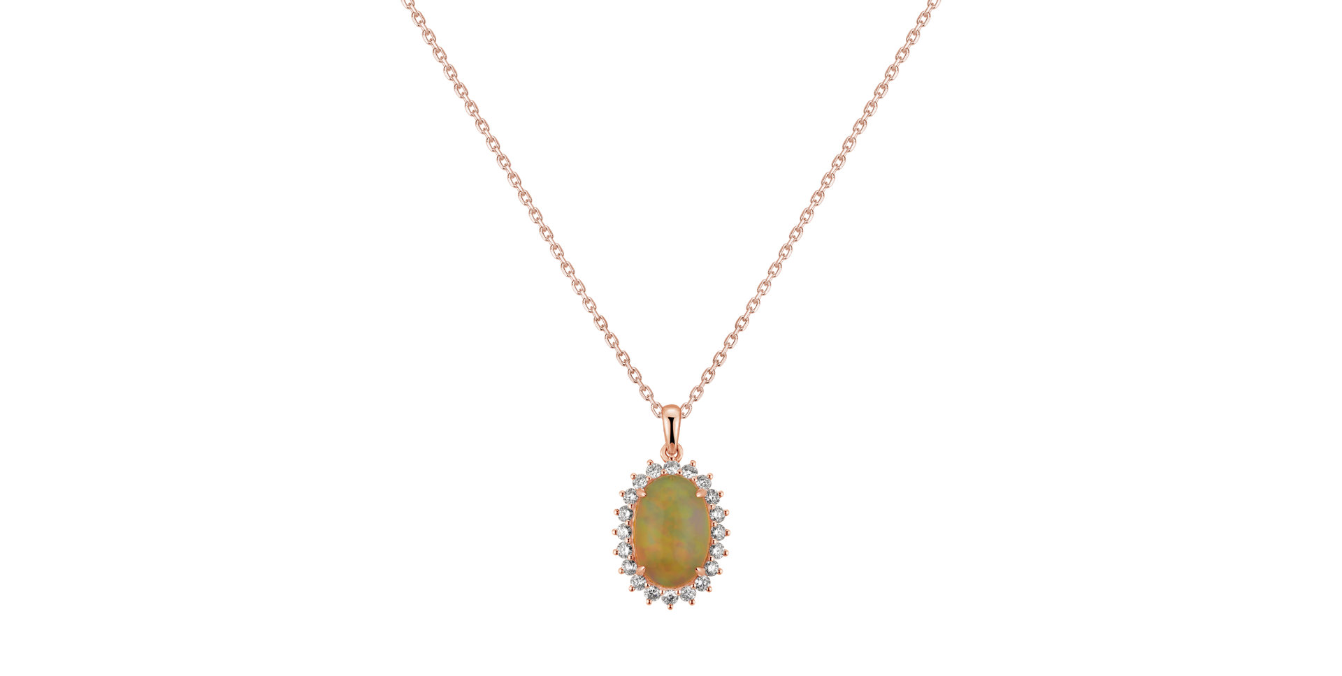 Diamond pendant with Opal Sun Mystery