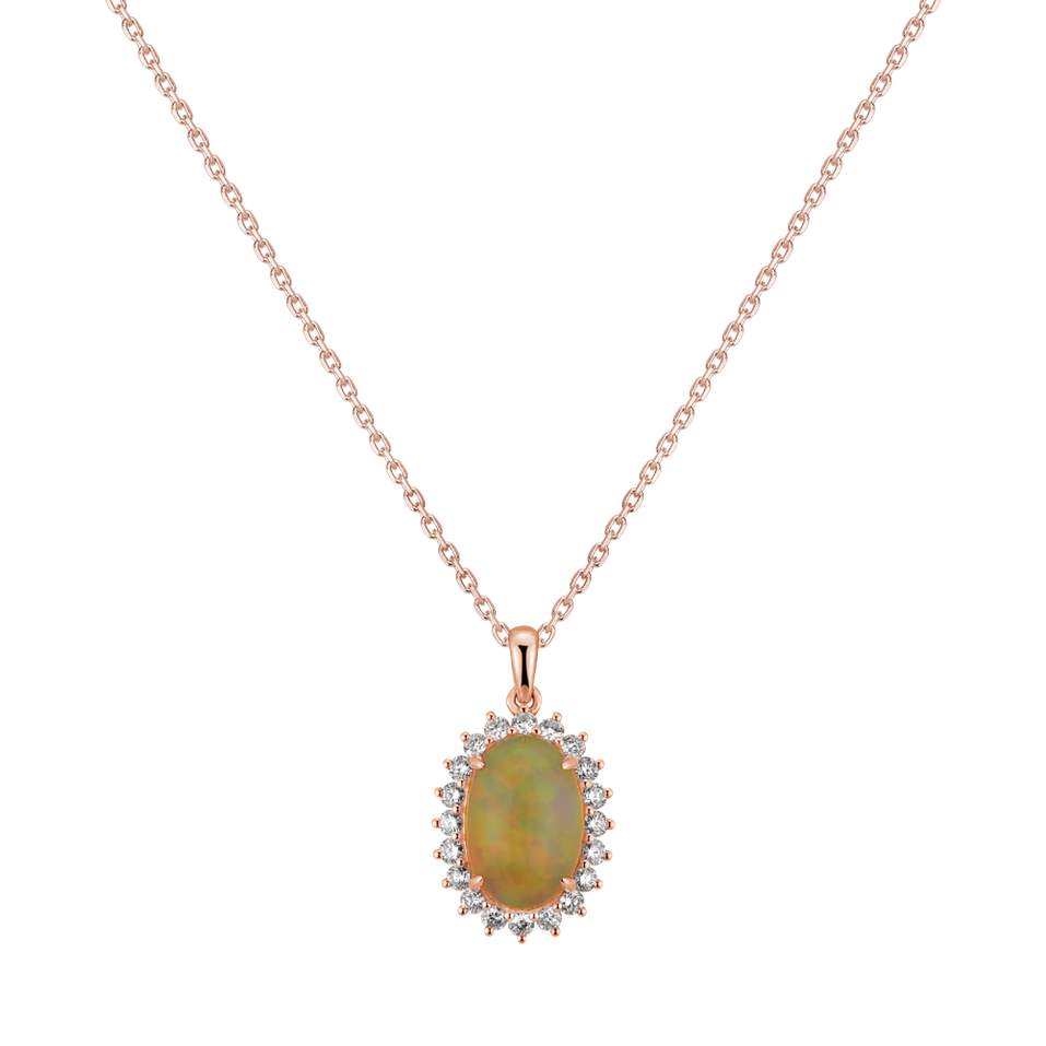 Diamond pendant with Opal Sun Mystery