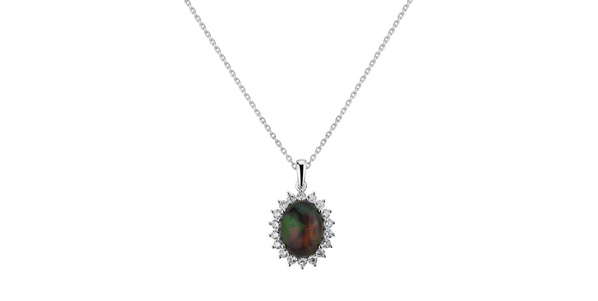 Diamond pendant with Opal Sun Mystery