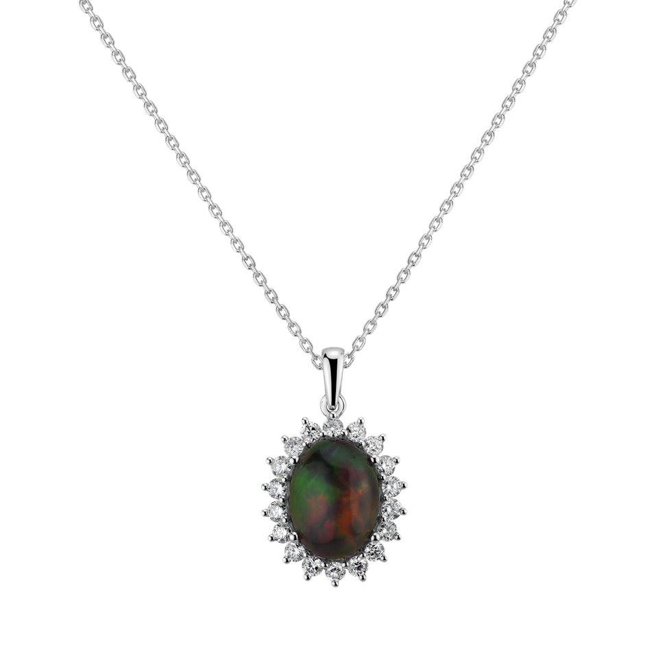 Diamond pendant with Opal Sun Mystery