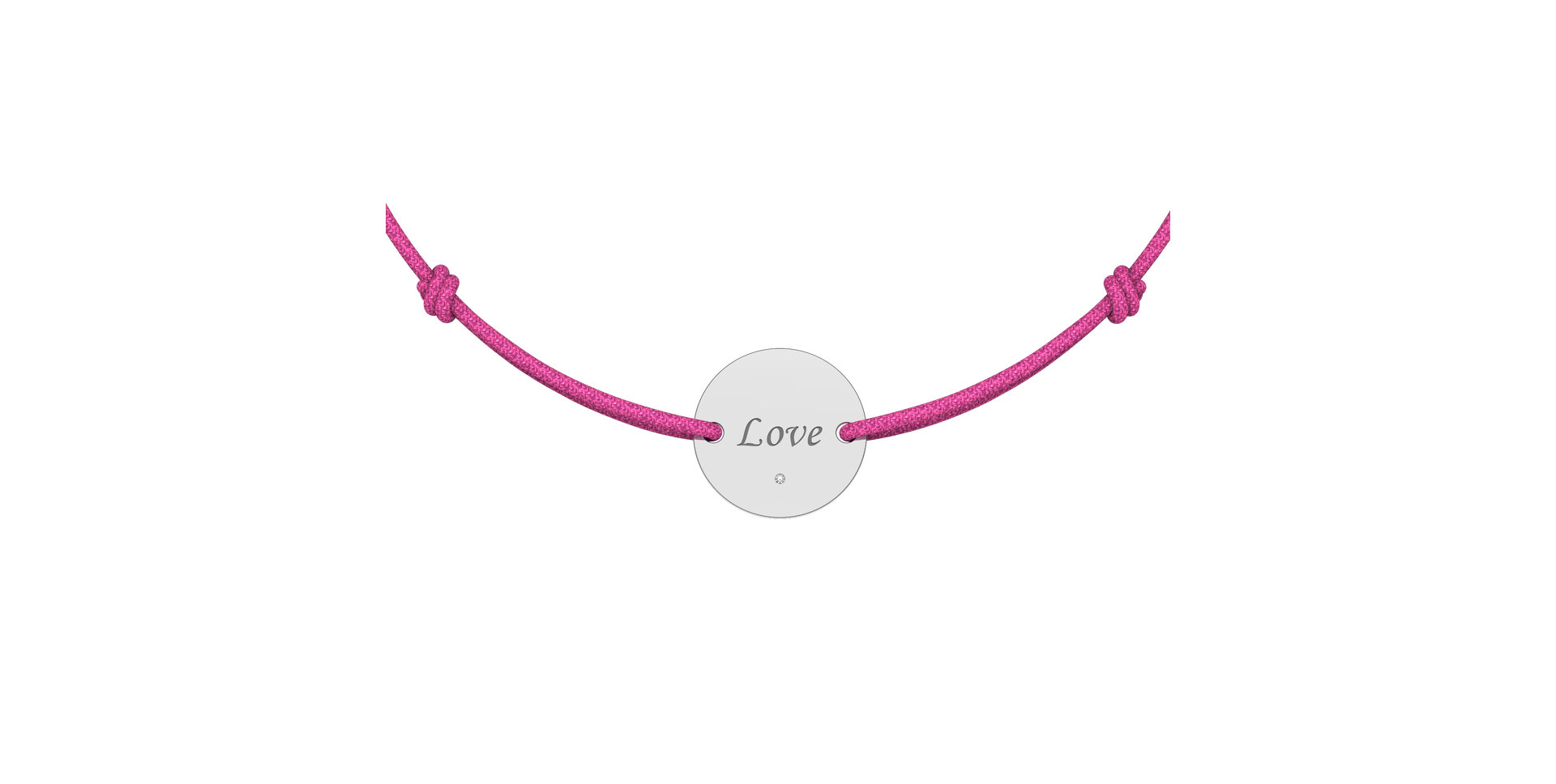 Diamond bracelet with cord Simple Love