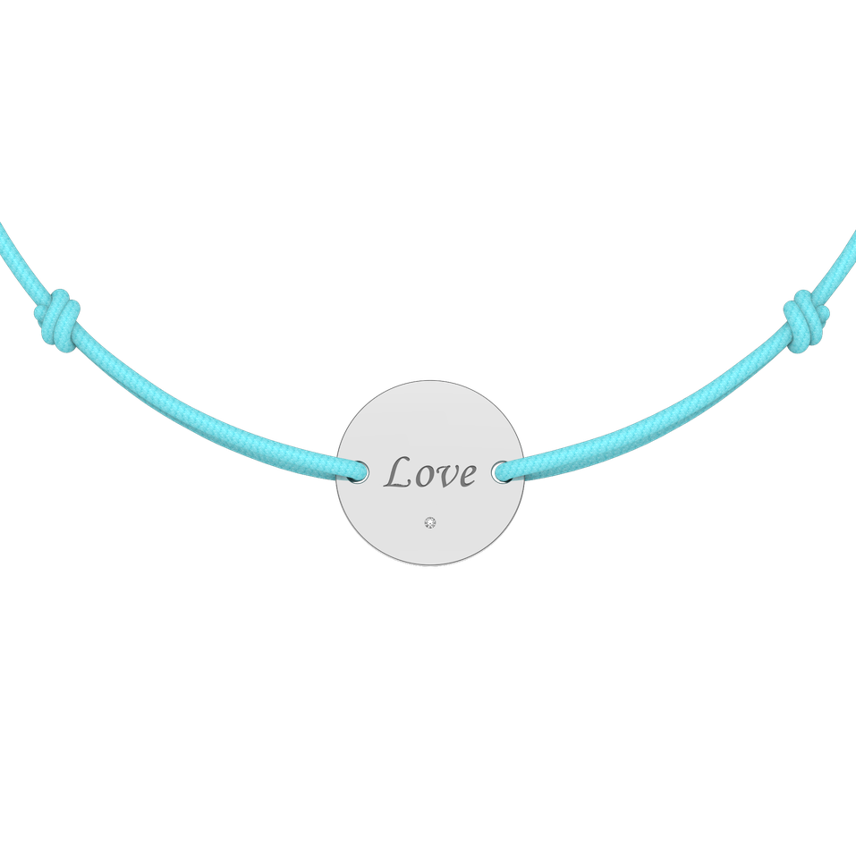 Diamond bracelet with cord Simple Love