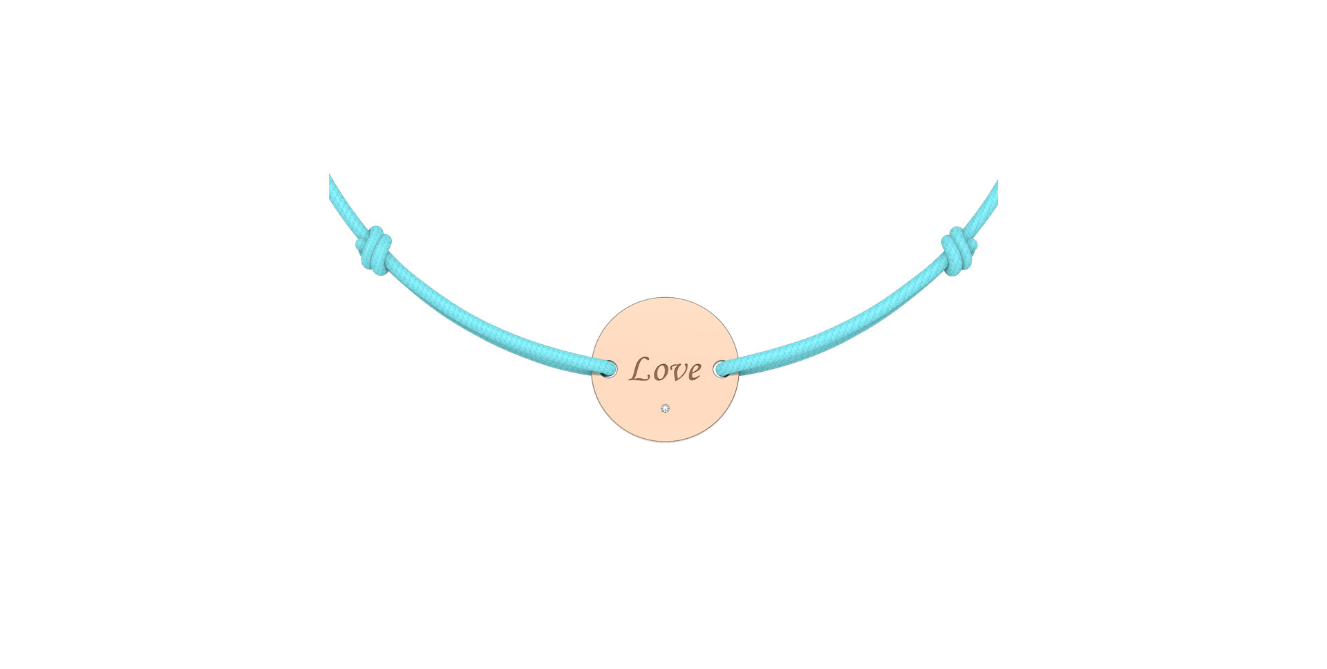 Diamond bracelet with cord Simple Love