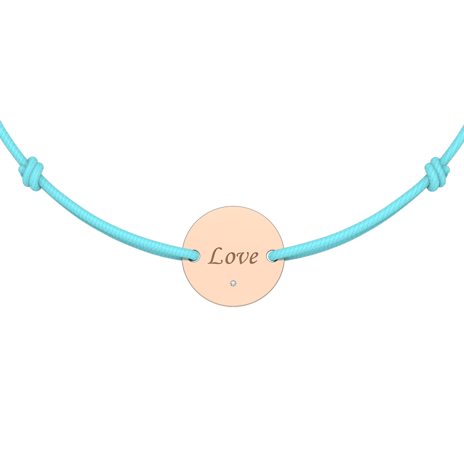 Diamond bracelet with cord Simple Love
