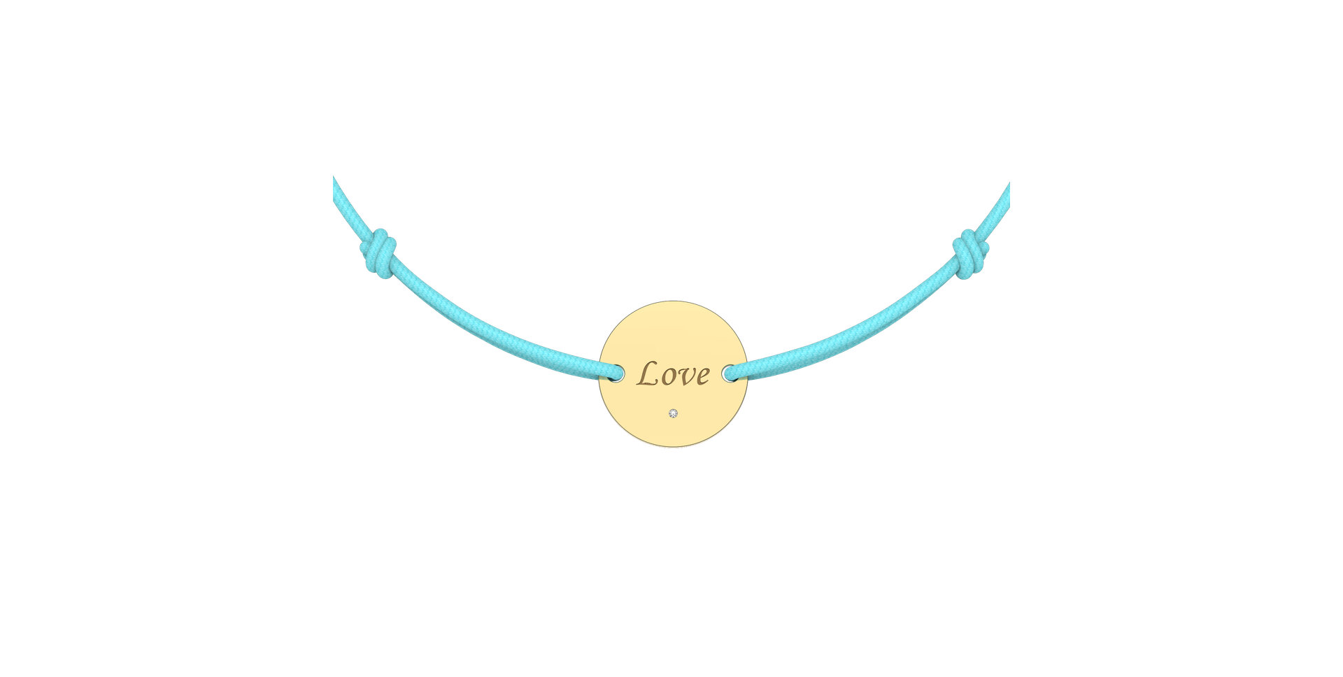 Diamond bracelet with cord Simple Love