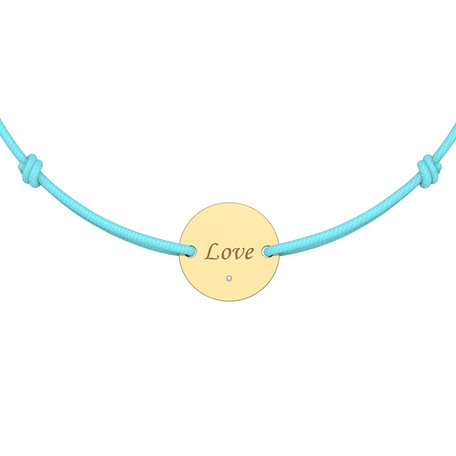 Diamond bracelet with cord Simple Love