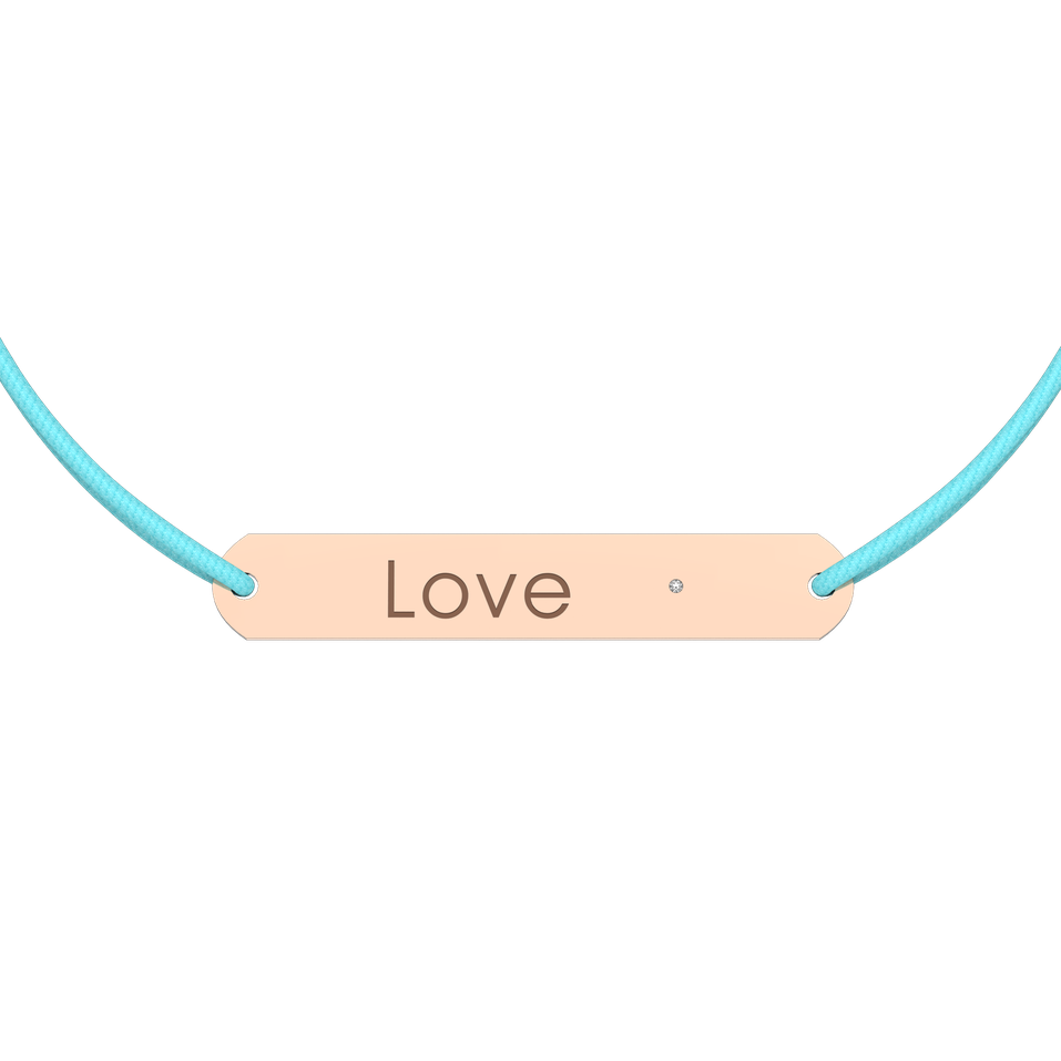 Diamond bracelet with cord Love