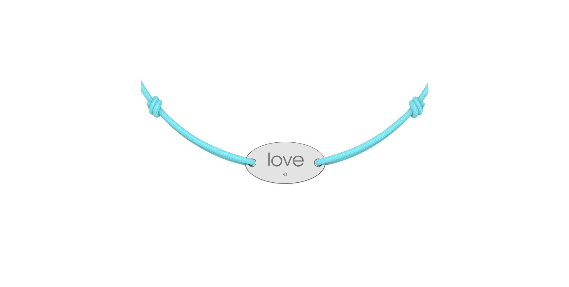 Diamond bracelet with cord Love