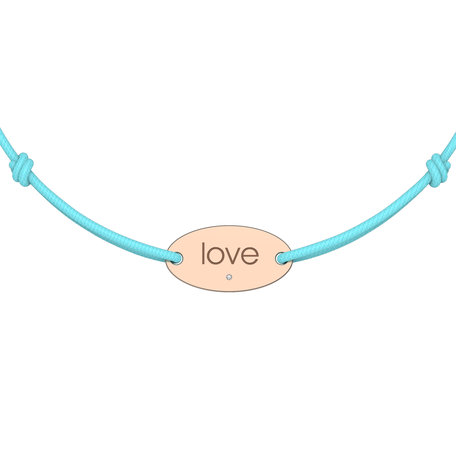 Diamond bracelet with cord Love